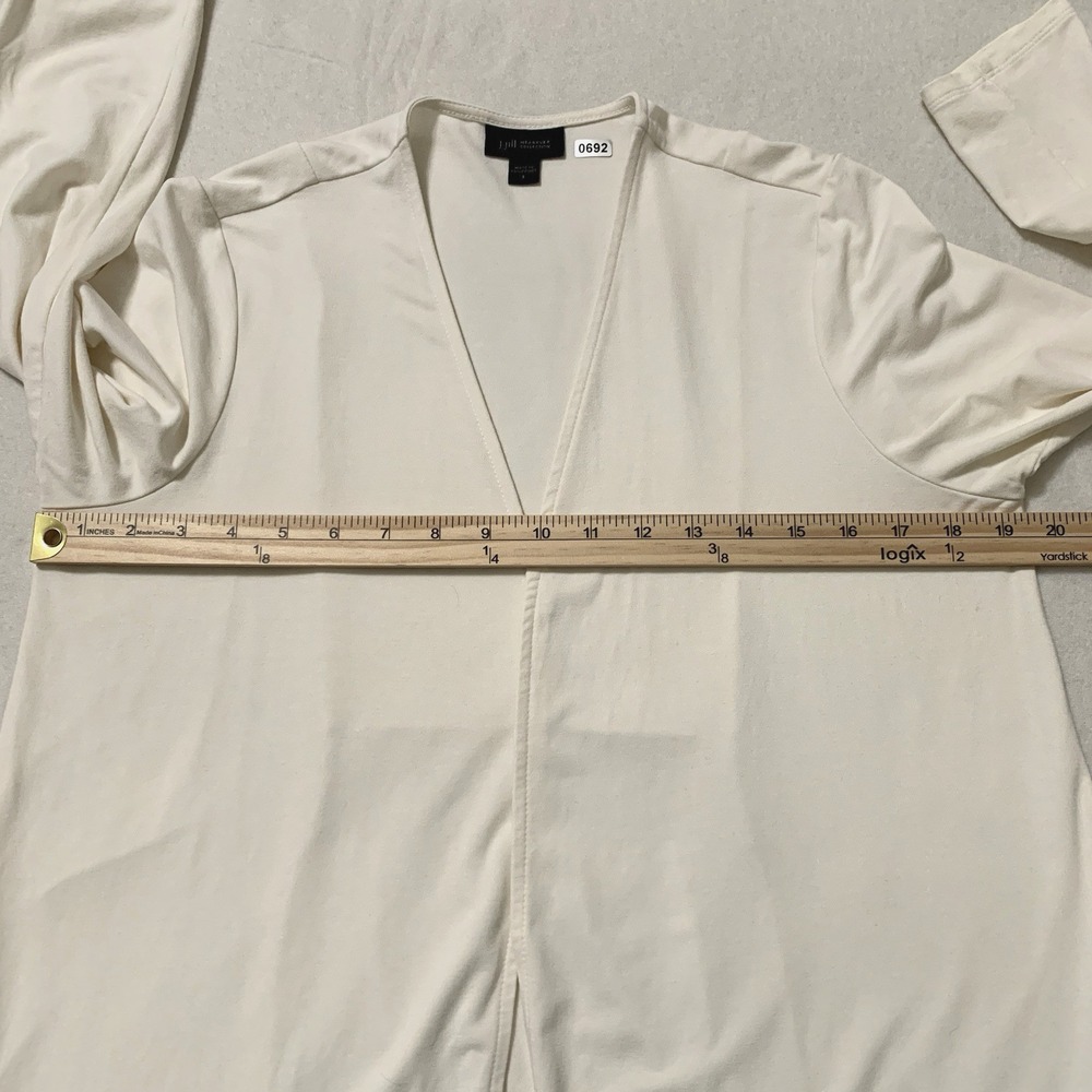 J.Jill Wearever Collection Womens Long Sleeve Cardigan Sweater Open Ivory Size S - Picture 8 of 10